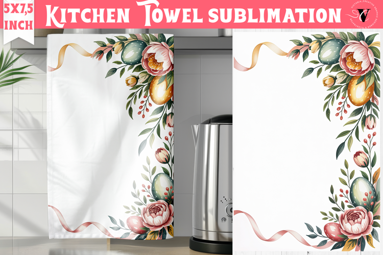 Easter kitchen towel sublimation | Coquette tea towel