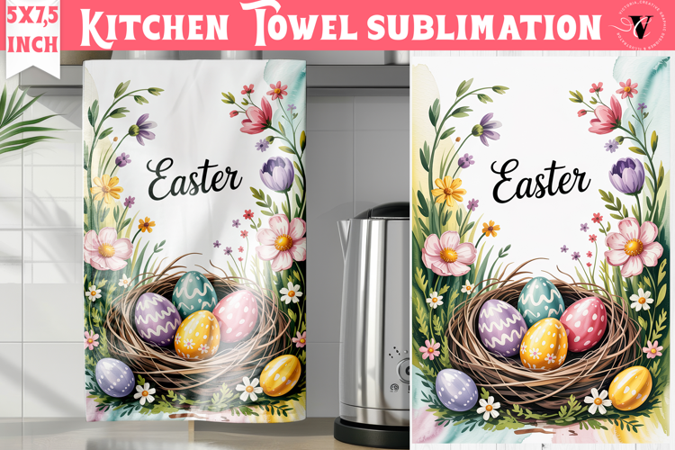 Easter kitchen towel sublimation | Coquette tea towel
