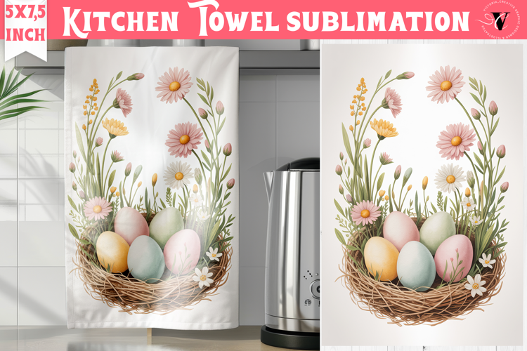 Easter kitchen towel sublimation | Coquette tea towel