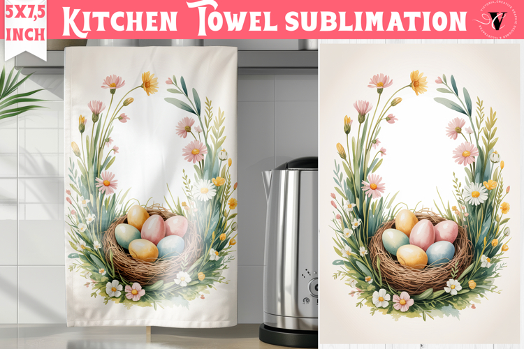 Easter kitchen towel sublimation | Coquette tea towel