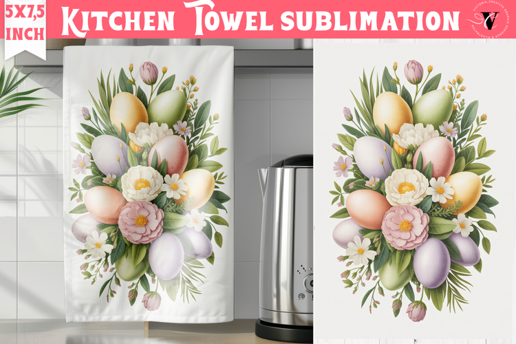 Easter kitchen towel sublimation | Coquette tea towel