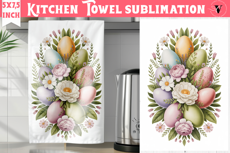 Easter kitchen towel sublimation | Coquette tea towel