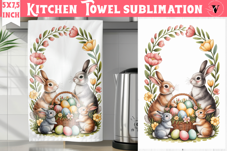 Easter kitchen towel sublimation | Coquette tea towel