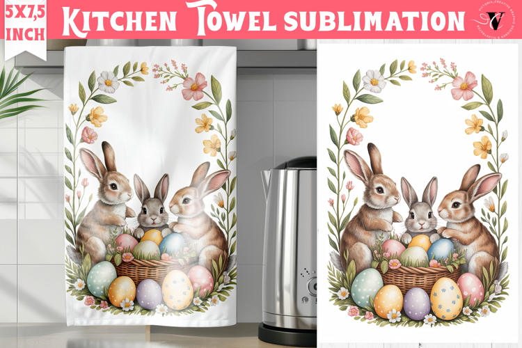 Easter kitchen towel sublimation | Coquette tea towel