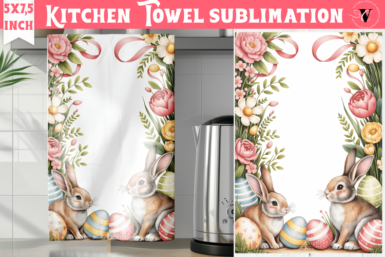 Easter kitchen towel sublimation | Coquette tea towel