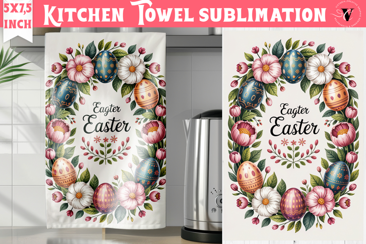 Easter kitchen towel sublimation | Coquette tea towel