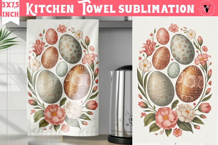 Easter kitchen towel sublimation | Coquette tea towel