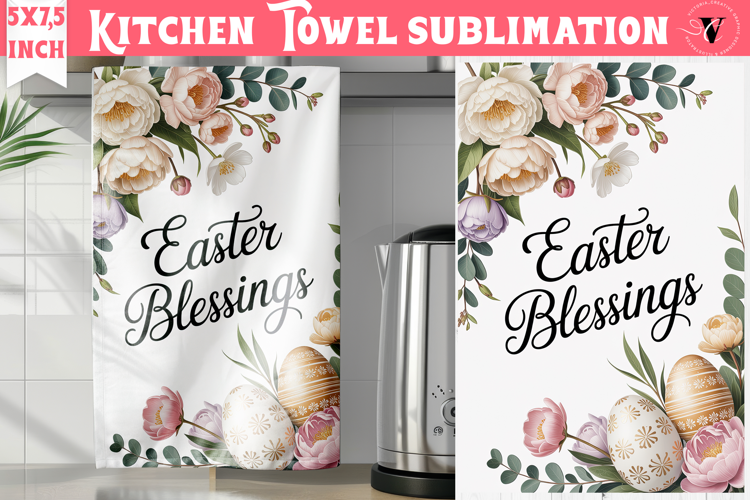 Easter kitchen towel sublimation | Coquette tea towel