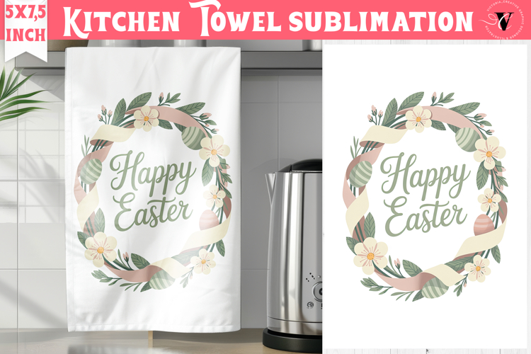 Easter kitchen towel sublimation | Coquette tea towel