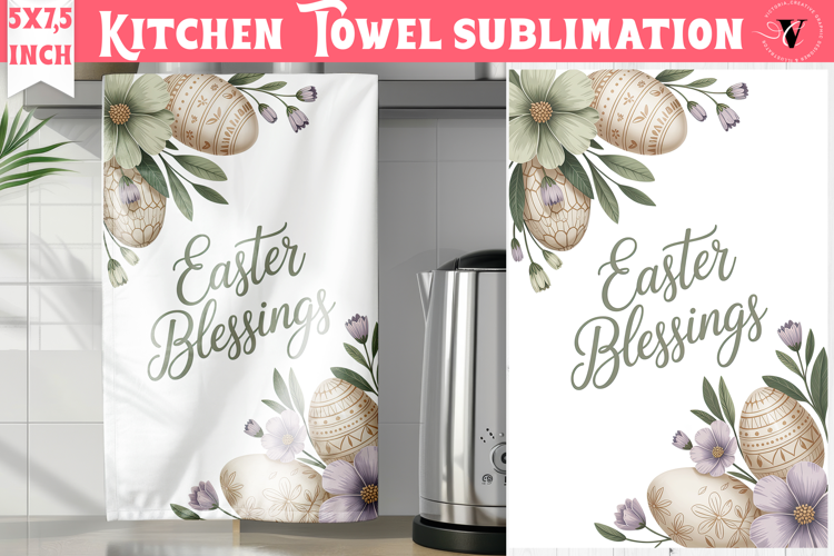 Easter kitchen towel sublimation | Coquette tea towel