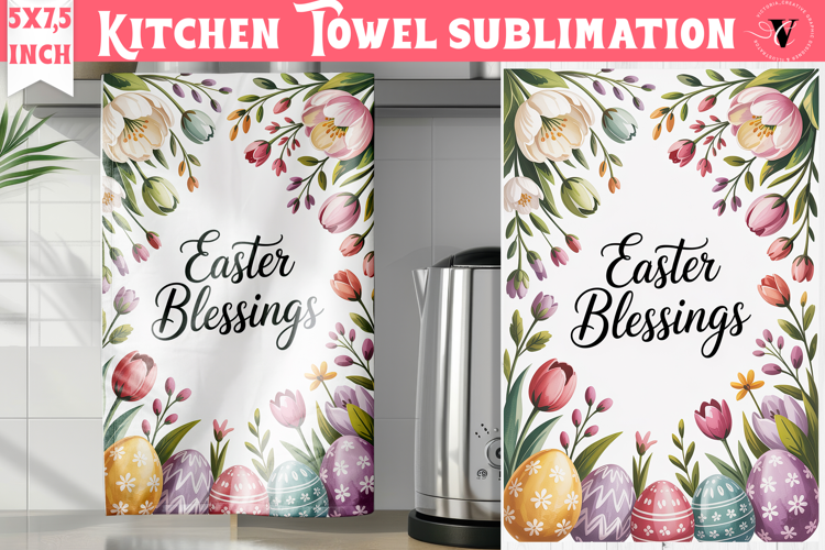 Easter kitchen towel sublimation | Coquette tea towel