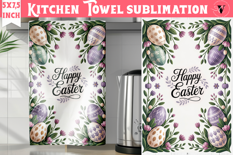 Easter kitchen towel sublimation | Coquette tea towel