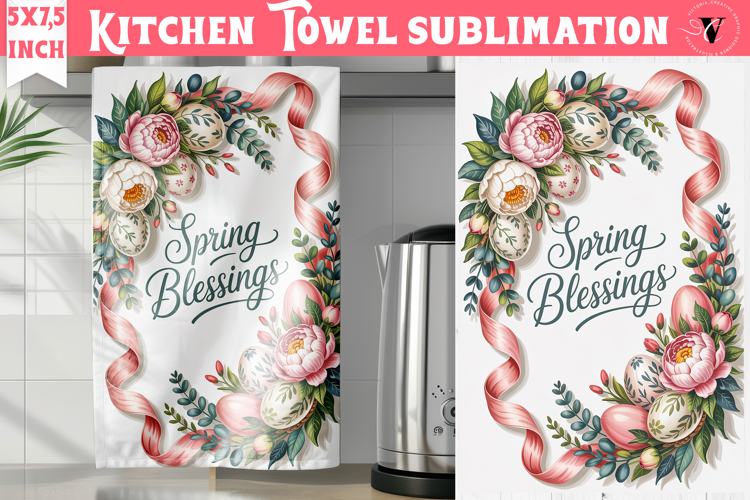 Easter kitchen towel sublimation | Coquette tea towel