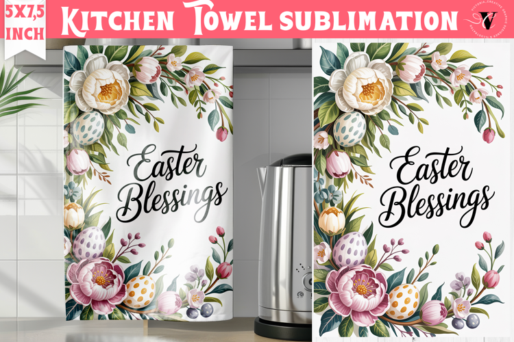 Easter kitchen towel sublimation | Coquette tea towel