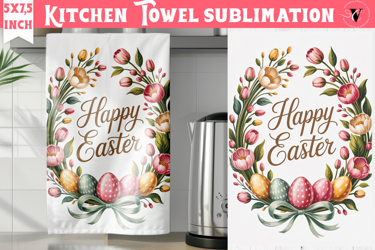 Easter kitchen towel sublimation | Coquette tea towel