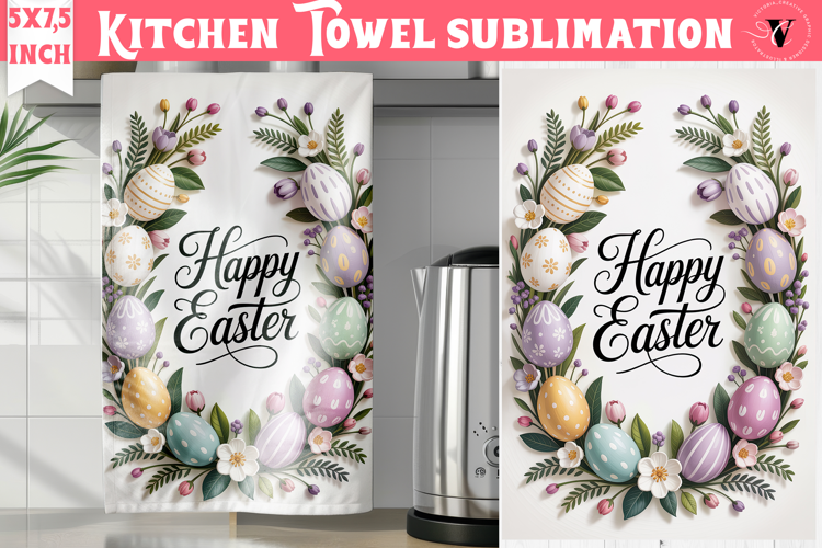 Easter kitchen towel sublimation | Coquette tea towel