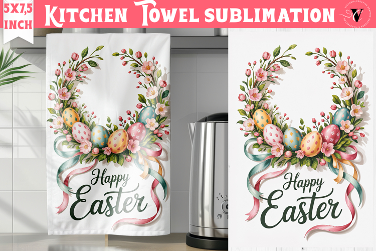 Easter kitchen towel sublimation | Coquette tea towel