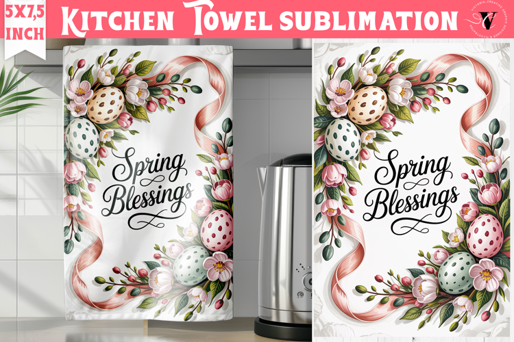Easter kitchen towel sublimation | Coquette tea towel