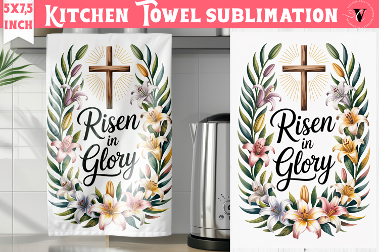 Easter kitchen towel sublimation | Christian kitchen towel