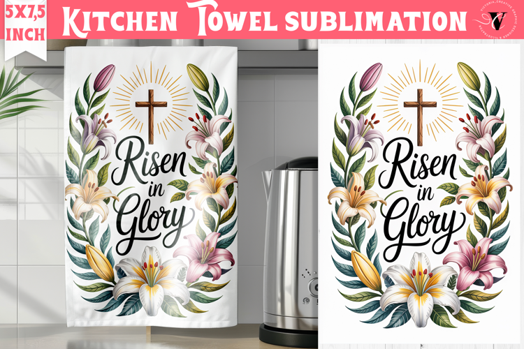 Easter kitchen towel sublimation | Christian kitchen towel