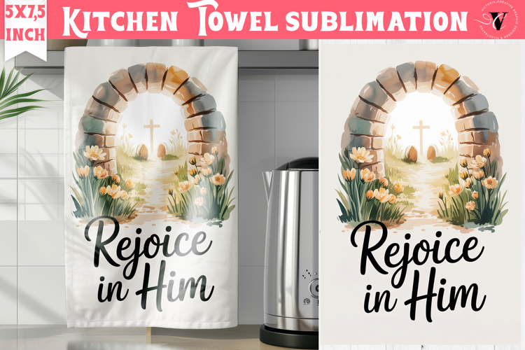 Easter kitchen towel sublimation | Christian kitchen towel