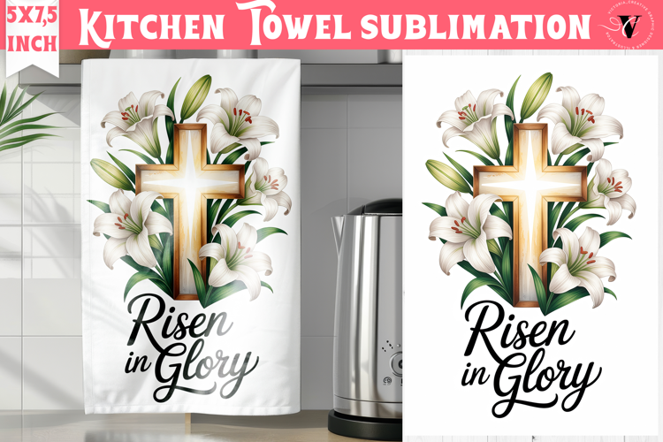 Easter kitchen towel sublimation | Christian kitchen towel
