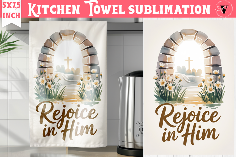 Easter kitchen towel sublimation | Christian kitchen towel