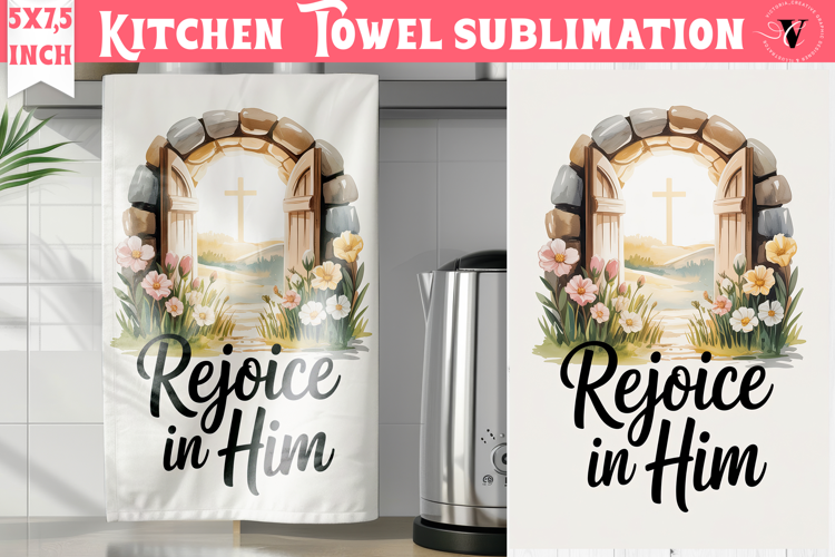 Easter kitchen towel sublimation | Christian kitchen towel