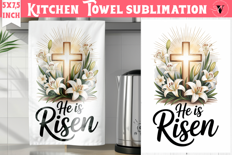 Easter kitchen towel sublimation | Christian kitchen towel