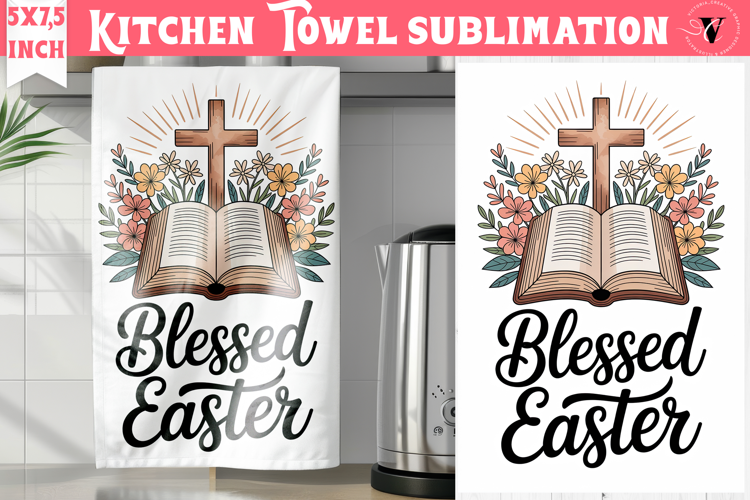 Easter kitchen towel sublimation | Christian kitchen towel
