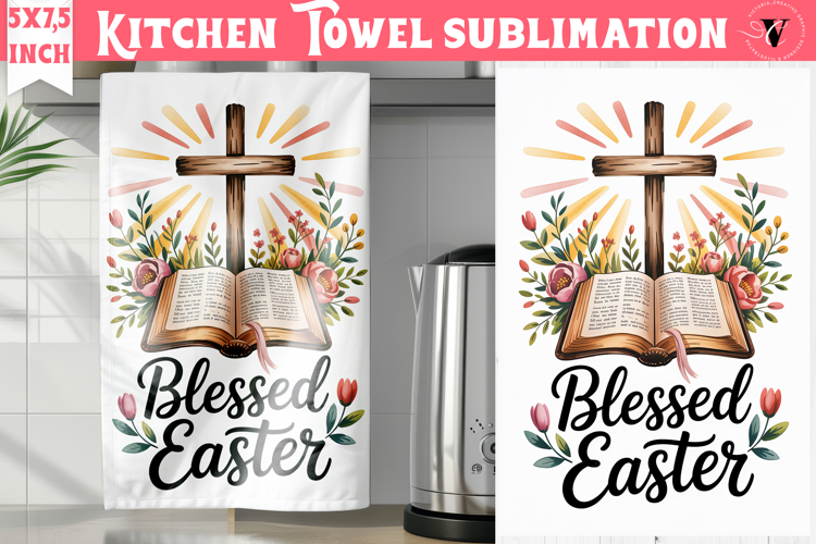 Easter kitchen towel sublimation | Christian kitchen towel