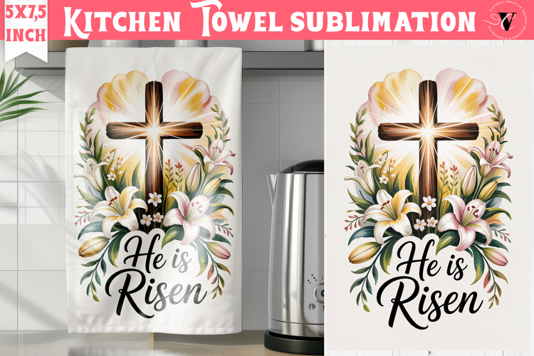 Easter kitchen towel sublimation | Christian kitchen towel