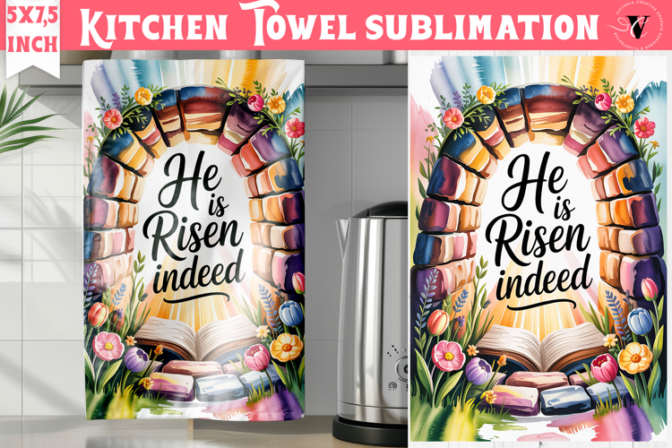 Easter kitchen towel sublimation | Christian kitchen towel
