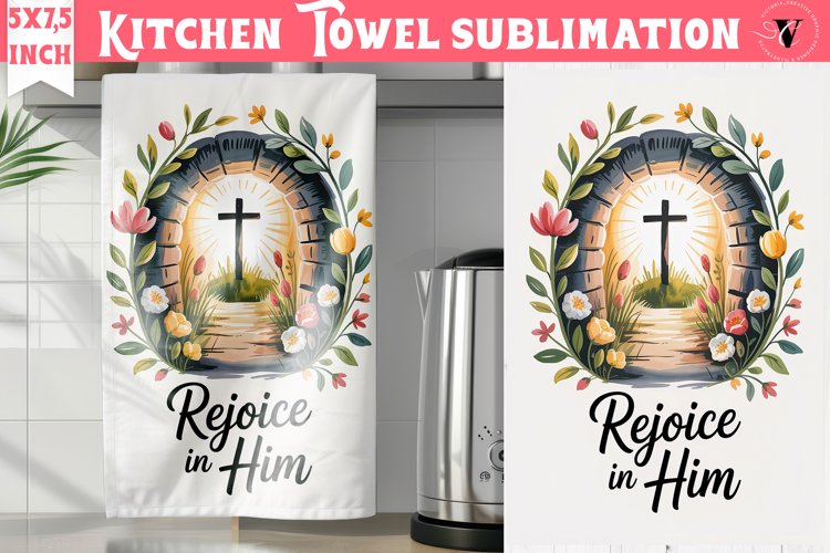 Easter kitchen towel sublimation | Christian kitchen towel