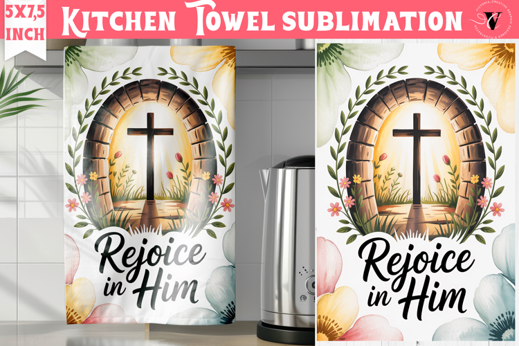 Easter kitchen towel sublimation | Christian kitchen towel