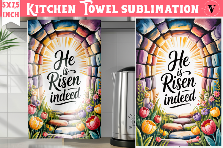 Easter kitchen towel sublimation | Christian kitchen towel