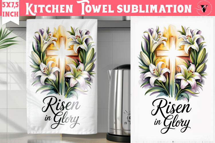 Easter kitchen towel sublimation | Christian kitchen towel