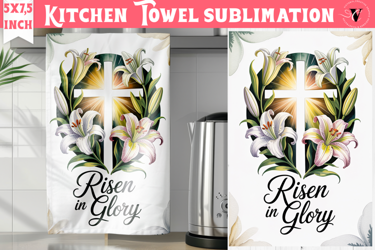 Easter kitchen towel sublimation | Christian kitchen towel
