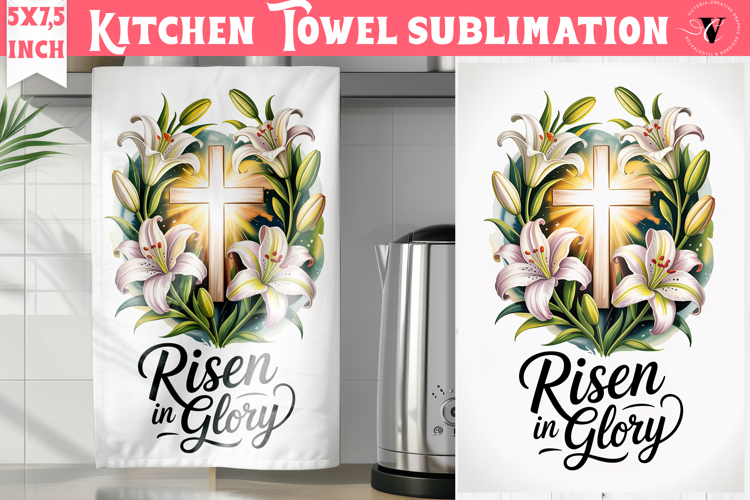 Easter kitchen towel sublimation | Christian kitchen towel