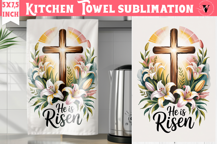Easter kitchen towel sublimation | Christian kitchen towel