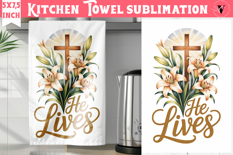 Easter kitchen towel sublimation | Christian kitchen towel