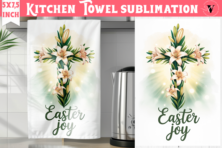 Easter kitchen towel sublimation | Christian kitchen towel