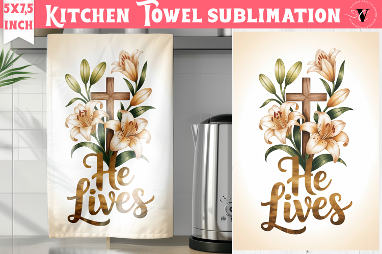 Easter kitchen towel sublimation | Christian kitchen towel