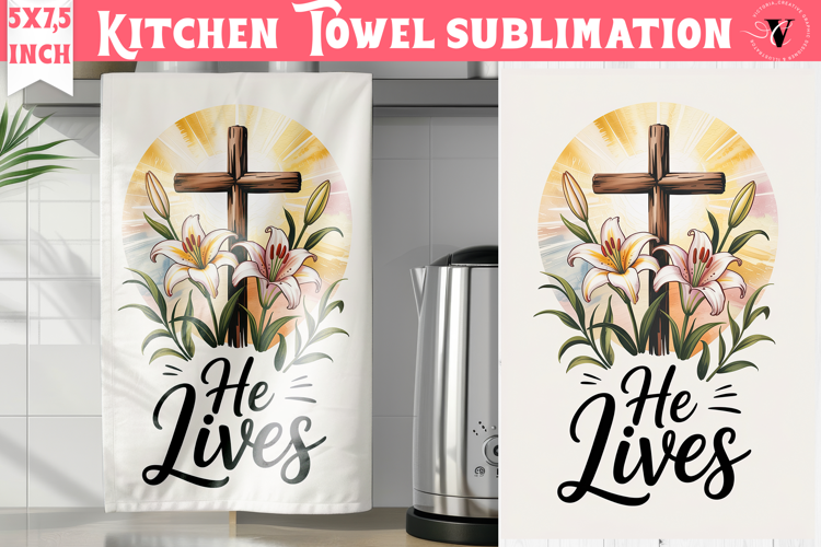 Easter kitchen towel sublimation | Christian kitchen towel