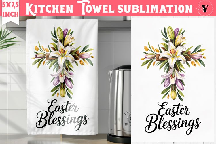 Easter kitchen towel sublimation | Christian kitchen towel