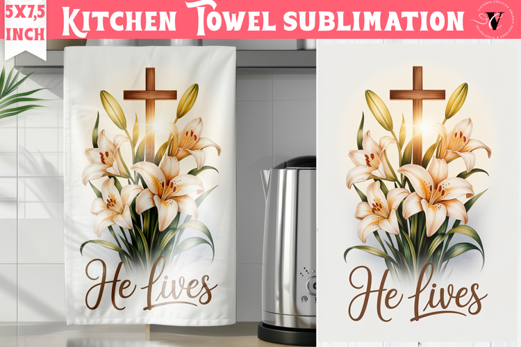 Easter kitchen towel sublimation | Christian kitchen towel