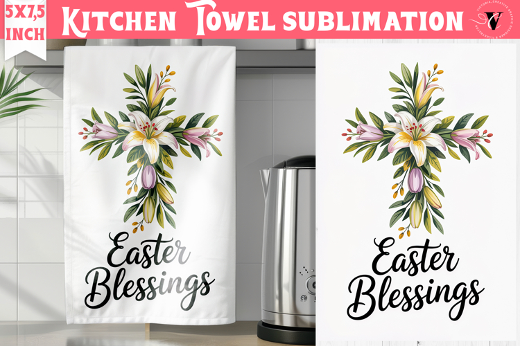 Easter kitchen towel sublimation | Christian kitchen towel