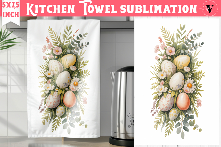 Easter kitchen towel sublimation | Coquette tea towel