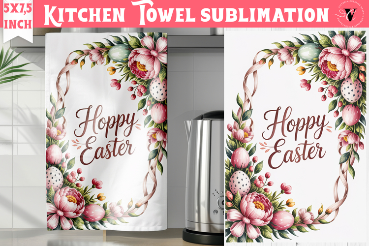Easter kitchen towel sublimation | Coquette tea towel
