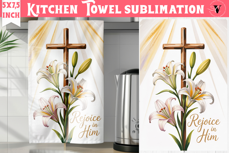 Easter kitchen towel sublimation | Christian kitchen towel